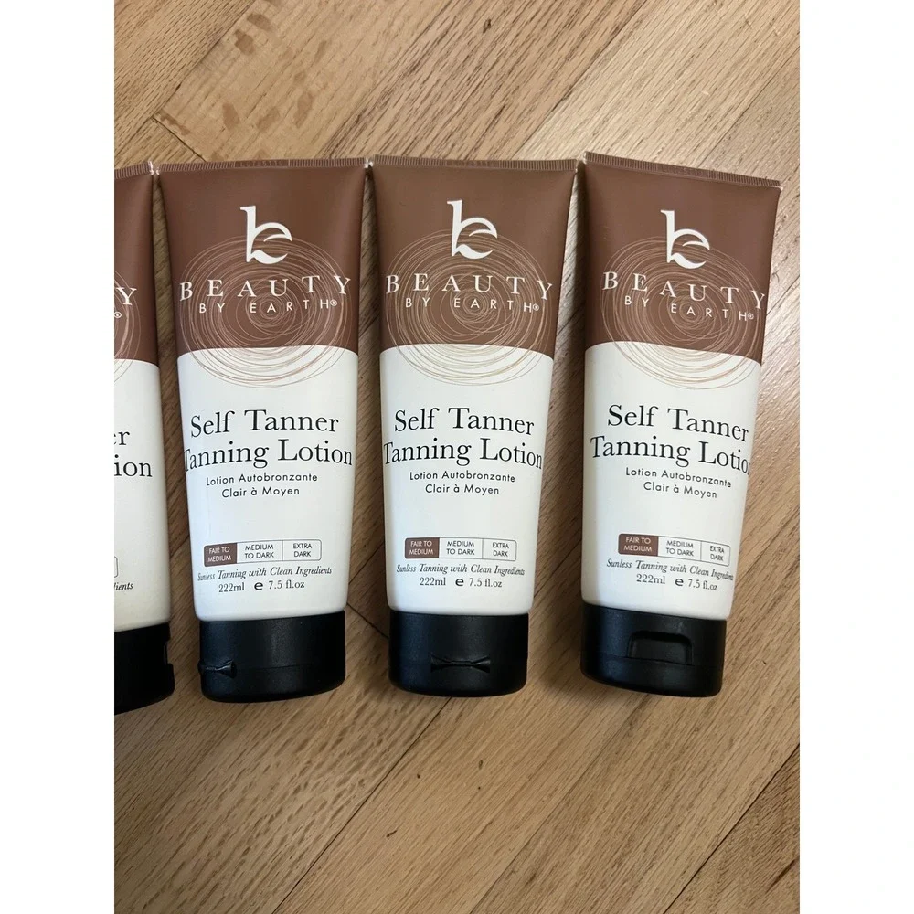 Beauty by Earth Self Tanner Tanning Lotion & Face Tanner Set Fair to Medium NEW